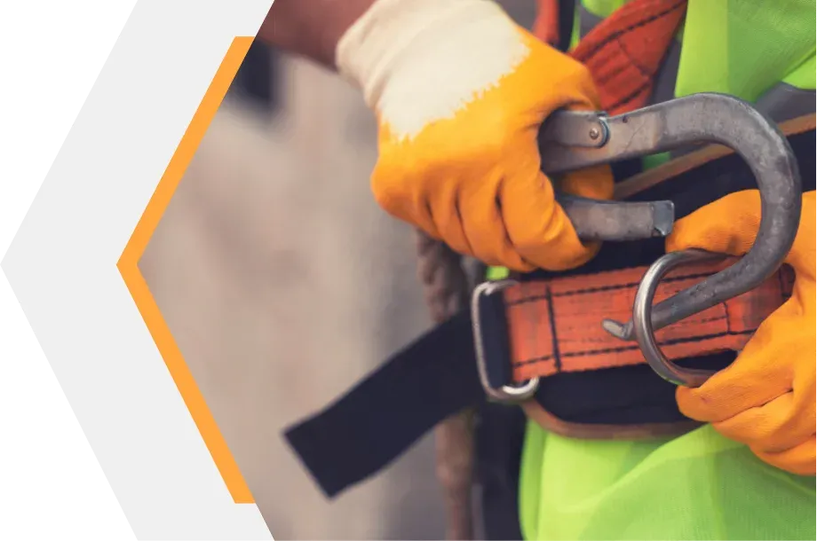 Clipping hook onto belt for safety